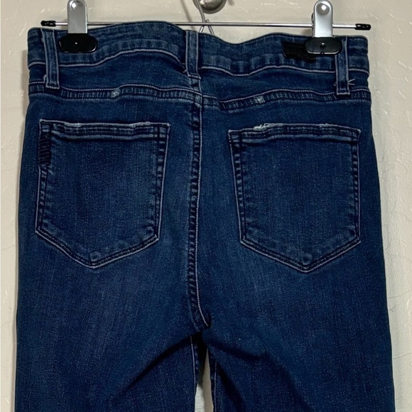 PAIGE Hoxton Straight Ankle Frayed Ruffle Hem Blue Denim Size 27 - Picture 6 of 7